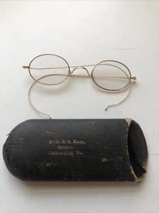 Antique Gold Filled Vintage Glasses w/ Case Oculist Catasauqua Pa. - Picture 1 of 12