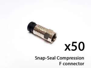 Conector de compresión F sello a presión cable satélite impermeable RG6 WF100 CT x50 - Imagen 1 de 6