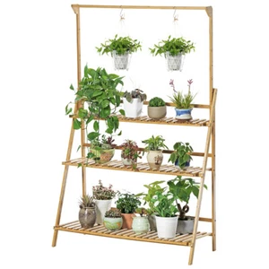 Estante para plantas resistente a la intemperie escalera para flores al aire libre estante para plantas madera estante para hierbas - Imagen 1 de 11