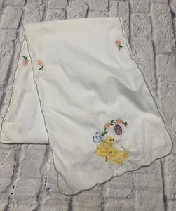 Vintage Embroidery Dresser Cloth Runner Easter Spring - Picture 1 of 5
