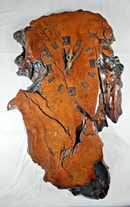 Live edge wood tree slab laquered Wall Clock vintage - Bild 1 von 9
