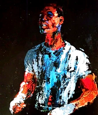 LeRoy Neiman SUGAR RAY ROBINSON 拳击运动复古艺术印刷书板 52 — 第 1/3 张图片