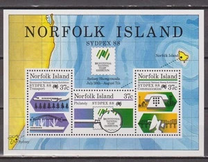 Norfolk Is 1988 SYDPEX '88 Sydney Stamp Expo Sheet SG MS447 MNH SHIP AIRCRAFT - Picture 1 of 1