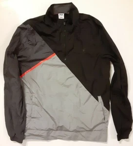 Fila Sport Golf Windbreaker Black/Grey 1/4 Zip Mesh Lined Mens Sz Large Tall - Picture 1 of 10
