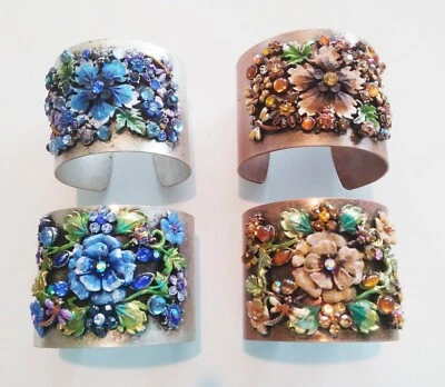 ICONO COBRE - PLATA CRISTAL LADYBUG LIBÉLULA FLORAL BRAZALETE ANCHO PULSERA O/S NUEVO Foto 1 de 4