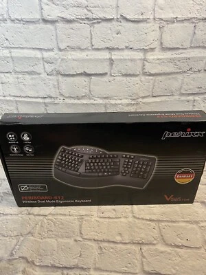 2.4GHz and Bluetooth Wireless Ergonomic Split Keyboard, Black, PERIBOARD-612  - Image 1 of 4