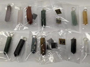 12 Stone Crystal Quartz Agate Pendants For Jewelry Making Crafts. Wholesale Lot. - Picture 1 of 11