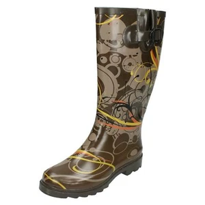 Ladies Spot On Swirls Design 'Wellington Boots' - Picture 1 of 10