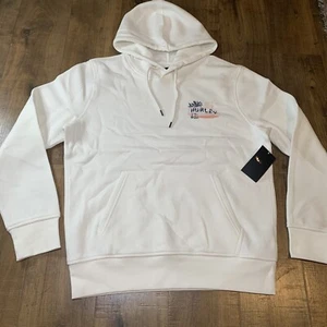 Hurley Take Out Framed Premium CVC Fleece Mens Pullover Hoodie White Logo NEW - Picture 1 of 7