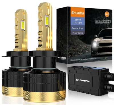 D-Lumina H1 H4 H7 H8/H9/H11 9012 H15 LED Headlight Bulbs, 120W 12000LM 6500K - Image 1 of 4