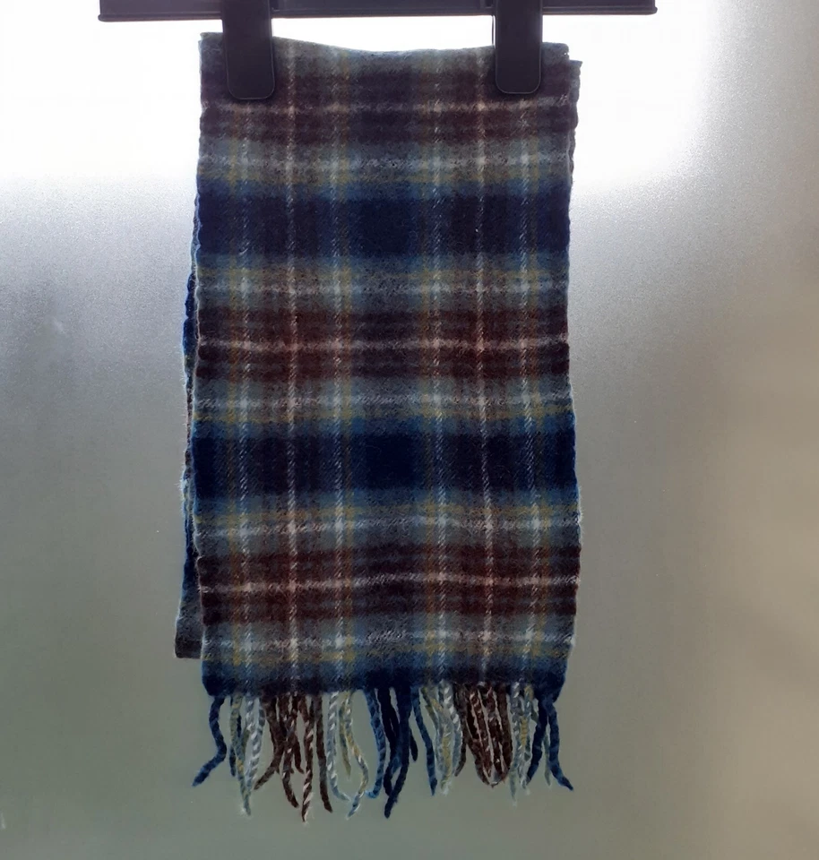 LOCHCARRON Of Scotland.100% Lambswool Tartan Scarf, 140 x 20 cms. Blue & Brown. - Image 1 of 4
