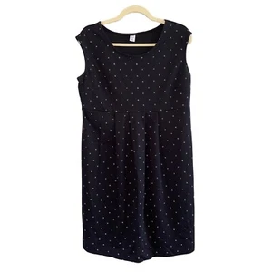 Old Navy Black Polka Dot Maternity Dress Sleeveless Knee-Length Medium - Picture 1 of 4