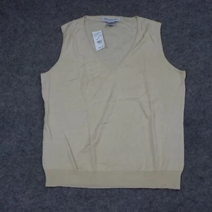 Brooks Brothers Top Womens Large L Beige Sleeveless Pullover Sweater Vest - Picture 1 of 10