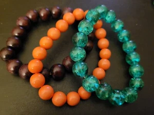 Lot 3 Beaded Bracelets Multicolor Colorful - Picture 1 of 4