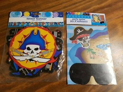 Pirates Birthday Party banner and Party Game - Image 1 of 4