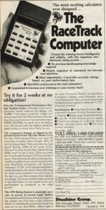 1978 Vintage Print Ad The RaceTrack Computer Exciting Calculator Starshine Group - Picture 1 of 2