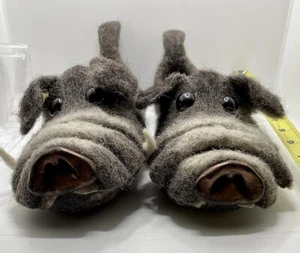 Wild Boar Slippers Warthog Wool Felt Hand Made Fun Novelty Gift Mens 9 - Picture 1 of 5