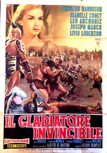 The Invincible Gladiator POSTER MANIFESTO Posters De Martino Peplum Harrison - Picture 1 of 1