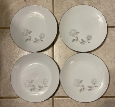 Set of 4 Vintage NORITAKE China ROSAY 6216 8.25” Salad Plates - Image 1 of 4
