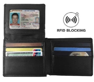 RFID Blocking Bi-Fold Wallet & Removable ID Card Passcase for Men w/ A Gift Box - Picture 1 of 3