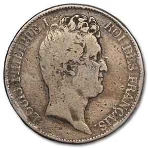 France - Louis-Philippe 5 francs 1831 A argent tranche relief - F.316/2 Gad.676a - Foto 1 di 3