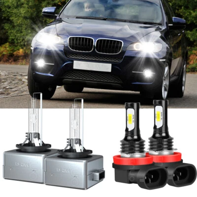 Para 2008-2012 2013 2014 BMW X6 HID Bombillas de faros de haz alto/bajo + luz antiniebla Foto 1 de 4