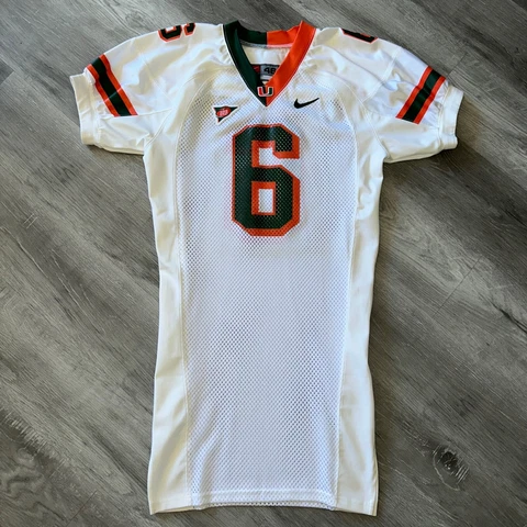 Team Issue 1999 SANTANA MOSS Miami Hurricanes Jersey Nike Authentic Game Cut Cover