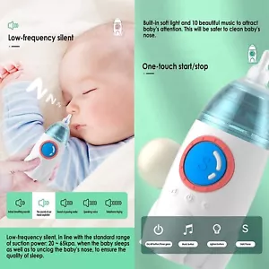 A Rechargeable Baby Nasal Aspirator Stuffy Blocked Nose Cleaner Best Snot Sucker - Picture 1 of 8