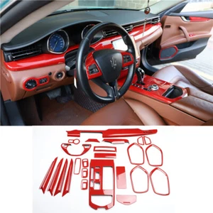 For Maserati Ghibli 14-22 Red Carbon Fiber Car Interior Dash Kit Full Set Cover - Bild 1 von 10