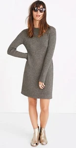 Madewell XS Sweater Dress Mock Neck Long Sleeve Brown Gold Metallic Sparkle - Picture 1 of 7
