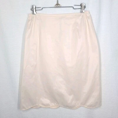 De Colección Años 60 Medio Deslizamiento Tejido Nylon Cremallera Trasera Fuerte M H43 Dobladillo Ondulado Beige Retro Pinup Vlv Foto 1 de 4