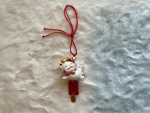 New Lucky Cat Car Hanging Ornament with Leather and Gold Tag - Picture 1 of 1