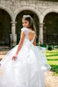 Flower Girls Princess Wedding Bridesmaid Birthday Formal Dress Communion Girl 9Y - Picture 1 of 5