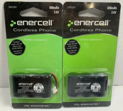Paquete de 2 baterías de repuesto para teléfono inalámbrico Enercell 3.6V 600mAh 2301281 03A14 Foto 1 de 4