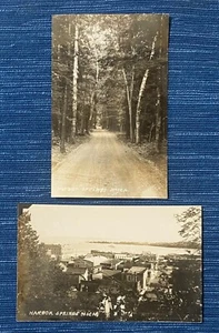 Pair Harbor Springs Point MI RPPC Tunnel of Trees Point Harbor Michigan 982A - Picture 1 of 2