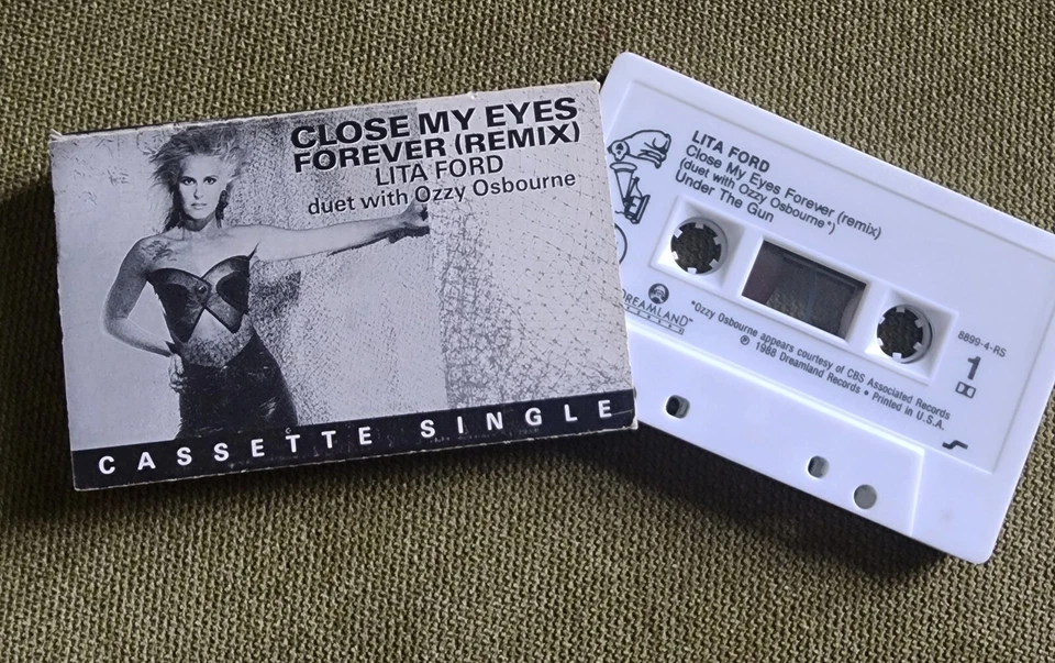Lita Ford w/ Ozzy Osbourne: Close My Eyes Forever - CASSETTE SINGLE - Image 1 of 2