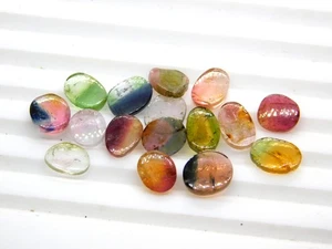 Natural Rare Rainbow Bi-Color Tourmaline Slices 16 Pcs Tourmaline Lot 15.50 Cts - Picture 1 of 7