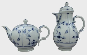 Heinrich Höchst Amalienburg Teekanne & Kaffeekanne Strohblume Indisch Blau - Picture 1 of 8