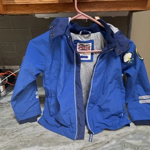Mini Boden Boys Size 5/6 Packable Lined Rain Jacket Blue Jacket - Picture 1 of 12