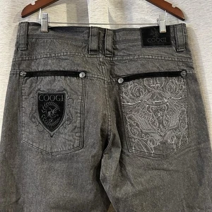 Vintage Mens Coogi Jeans  Embroidered Pockets Black 36X32 Y2K Skate - Picture 1 of 7