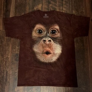 Affe Big Face Baby Orang-Utan Affen Tier der Berg braun Erwachsenen Shirt XL - Bild 1 von 7