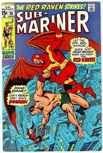 🔥Sub-Mariner #26 Red Raven Strikes VF/NM 1970 Bronze Age Marvel Comics U-2 - Picture 1 of 2