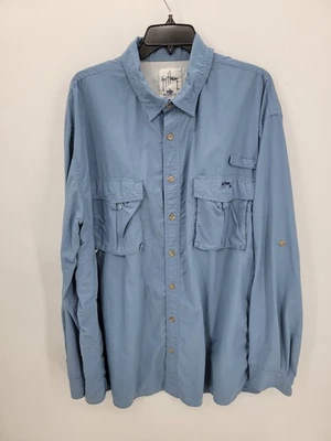 Camisa Guy Harvey Para Hombres XL Azul Abotonada Rendimiento Ventilada Pesca Exterior Foto 1 de 4
