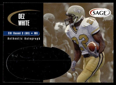 2000 Sage Dez White Rookie Auto 191/200 Georgia Tech Yellow Jackets #A49 - Image 1 of 2