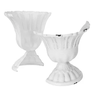 2 Stück Schmiedeeisen Blumengeschirr Bauernhaus Deko Vase - Bild 1 von 12