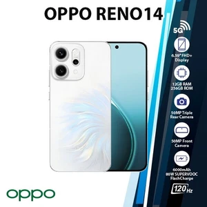 OPPO Reno14 5G Android Mobile Phone (WHITE/12GB+256GB/Dual SIM/Unlocked/NEW) - Picture 1 of 6