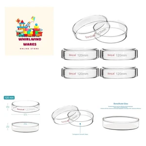 Glass Petri Dish with Lid, 5-Pack Borosilicate Glass Cell Culture Dish Clear ... - Picture 1 of 7