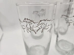 Libbey Wild Horses Vintage 6" Horse Lovers Glasses Set Of 5 *RARE FIND - Picture 1 of 9