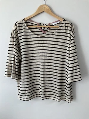 Top mangas acanaladas Noa mezcla de lino detalle metálico talla L Foto 1 de 4