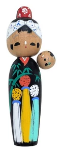 Creative Kokeshi Madre e Bambino - Bambola giapponese Sosaku in legno 8,3" (21 cm) - Foto 1 di 20